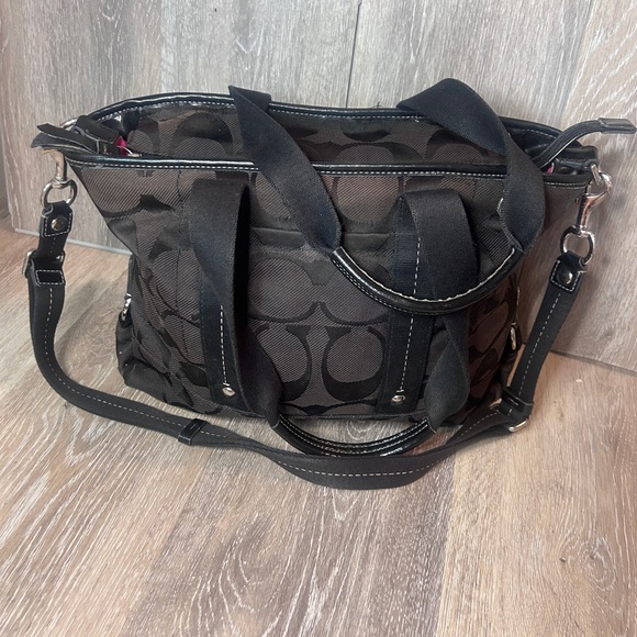 Vintage Coach Black Signature Tote Bag - Picture 1 of 15